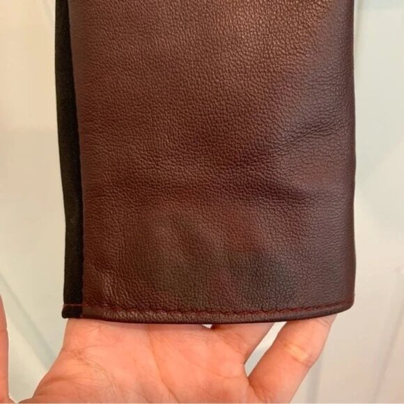 Nour Hammour Oxblood Red Erin Studded Real Leather Fitted Motorcycle Jacket - Picture 14 of 16